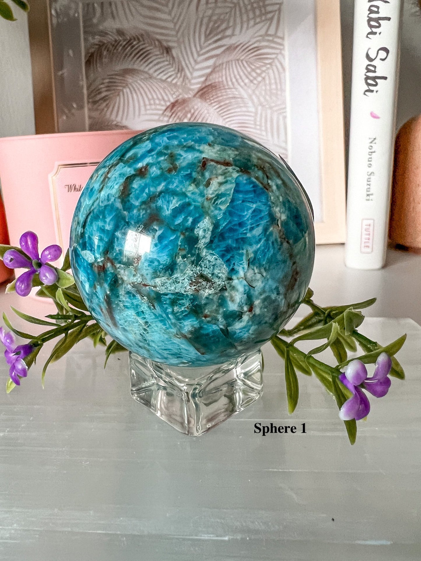 Blue Apatite Sphere