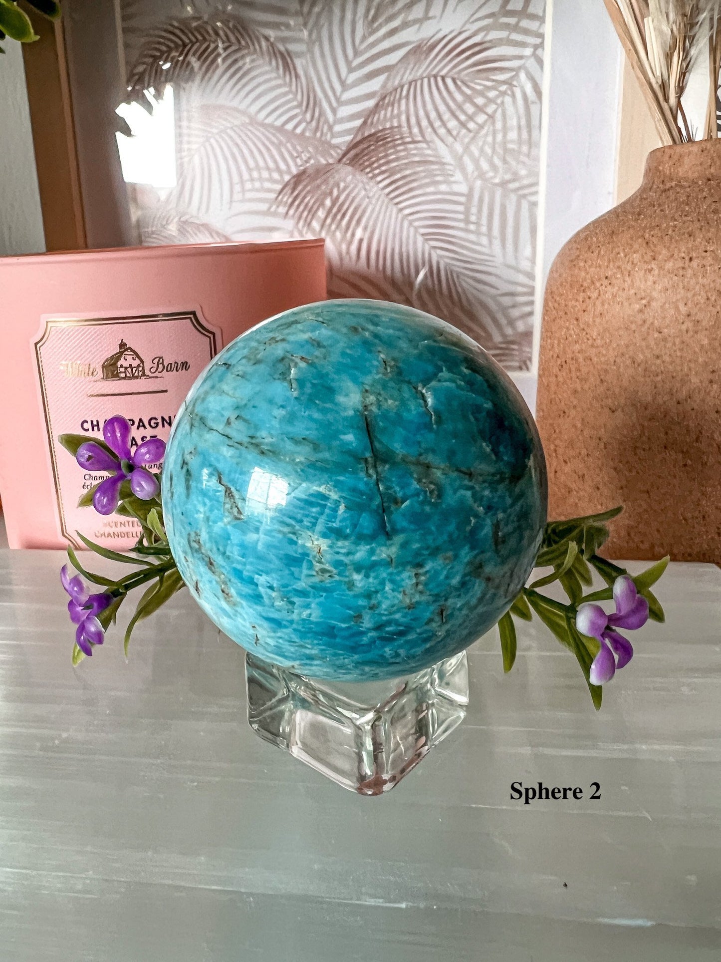 Blue Apatite Sphere